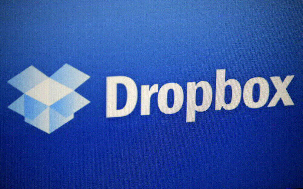 Dropbox logo with blue background