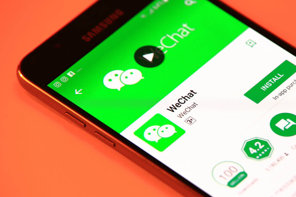 WeChat application is being show on a phone with