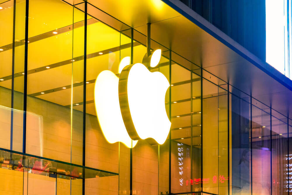 Apple logo on apple store
