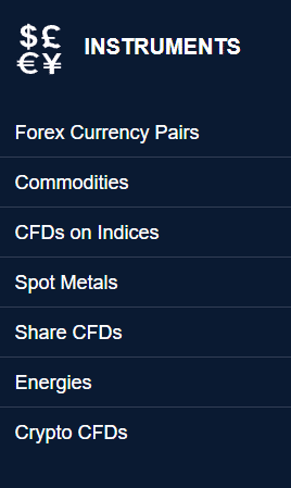Trading Elements at FXTRADING.com: forex currency pairs, commodities, CFDs, energies, Crypto CFD