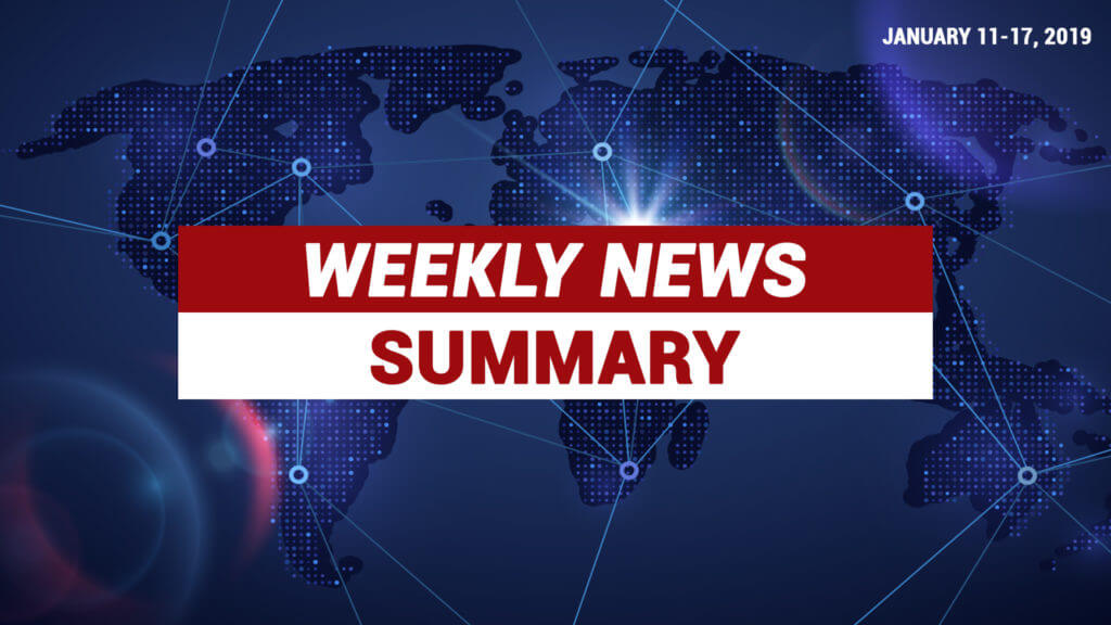 Weekly News For January 11-17, 2019 - Finance Brokerage