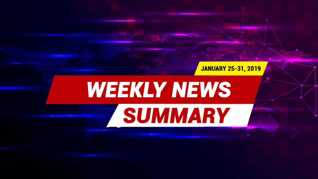 Weekly News For January 25-31, 2018