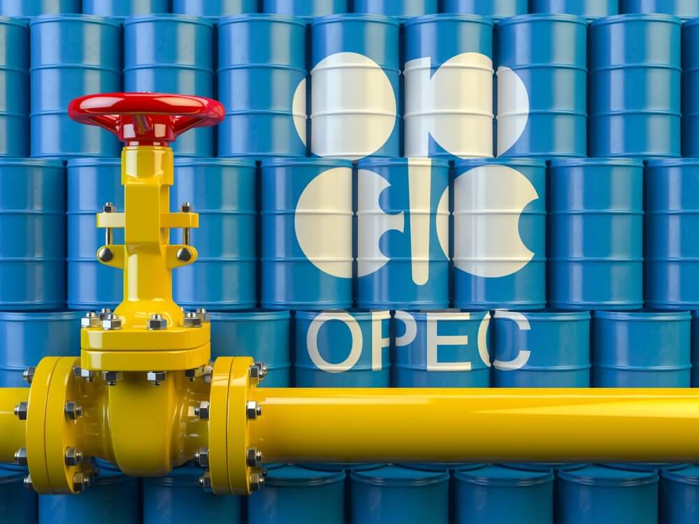 Finance Brokerage-Oil Inventory Report: OPEC barris de petróleo com oleoduto de petróleo amarelo