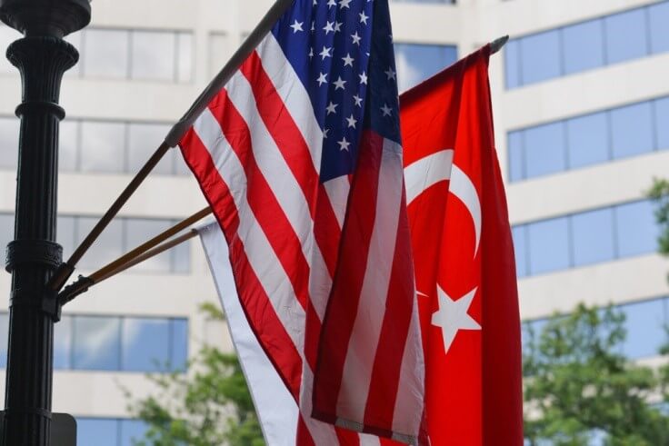 Finance Brokerage-Trade Agreement: Turkish flag with bokeh on the background