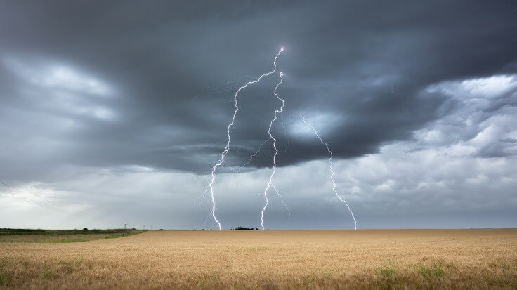 BCBA -  Dramatic storm and thunderbolt in a field of wheat – Finance Brokerage