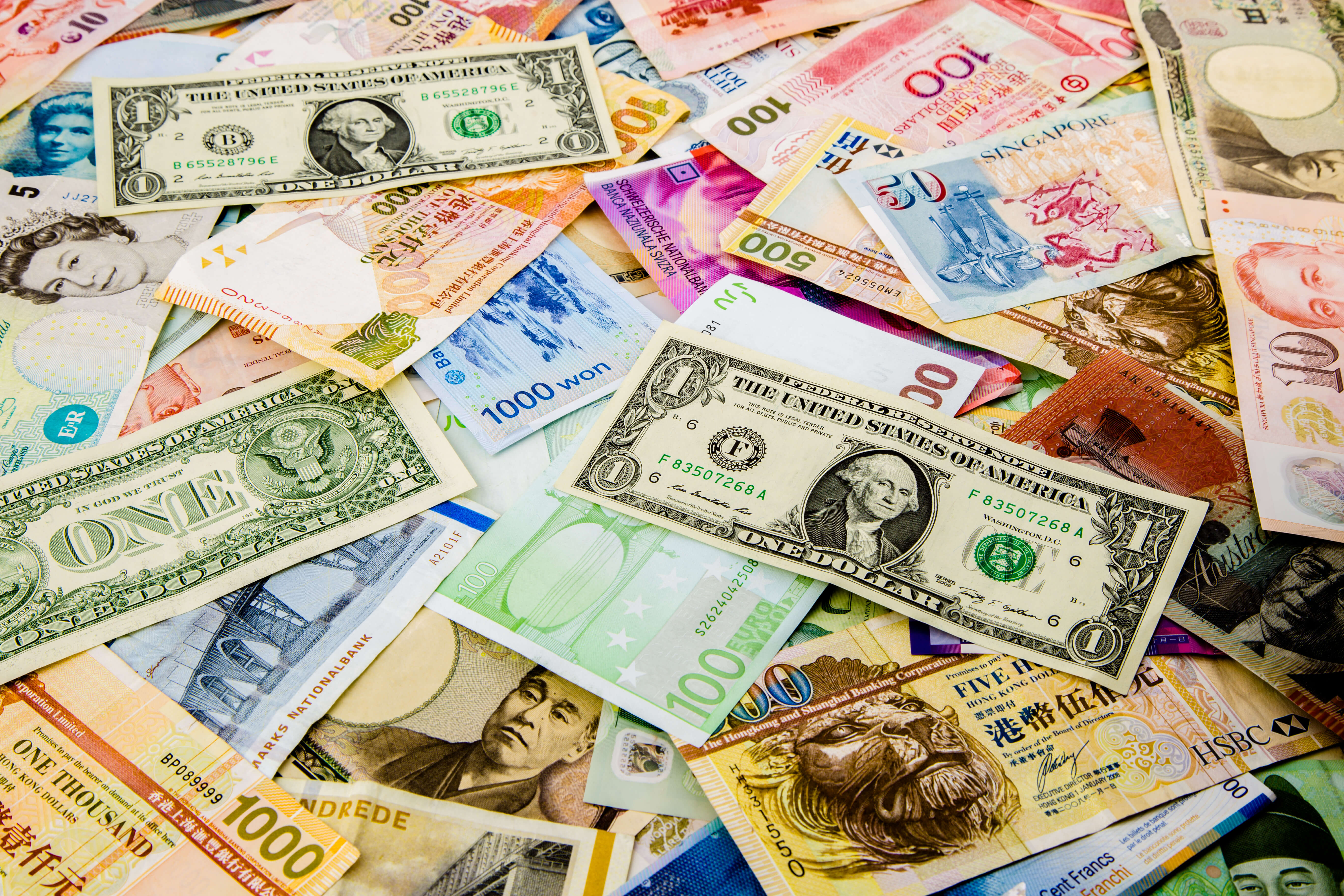 USD, GBP, and other currencies