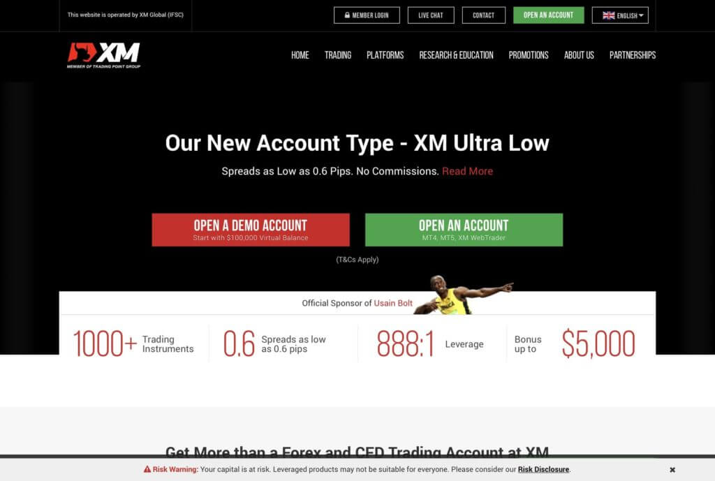 XM.COM home page