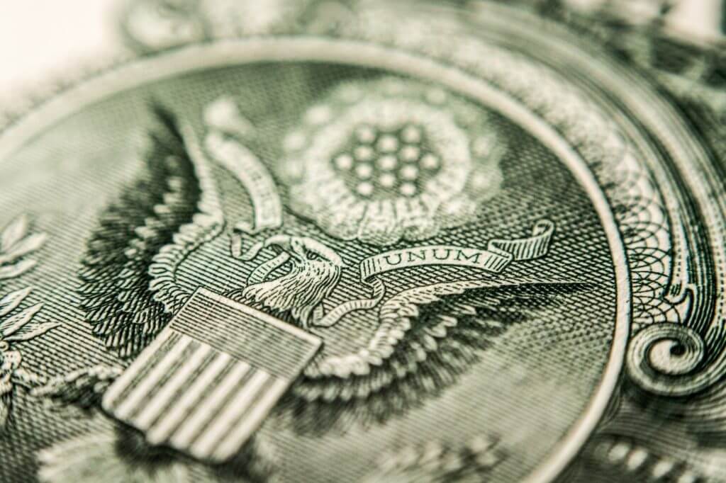 Close up of the US dollar