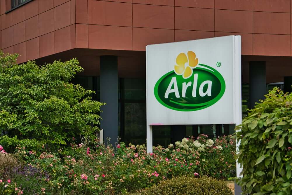 Arla Foods: Arla Foods sign at their office building