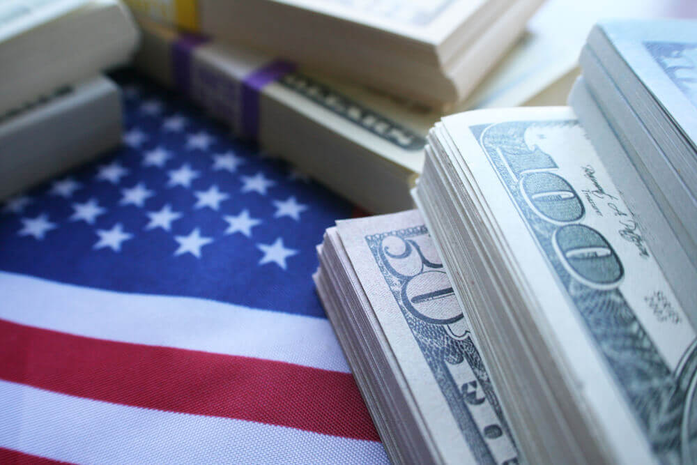 United States: Dollar with the American Flag.