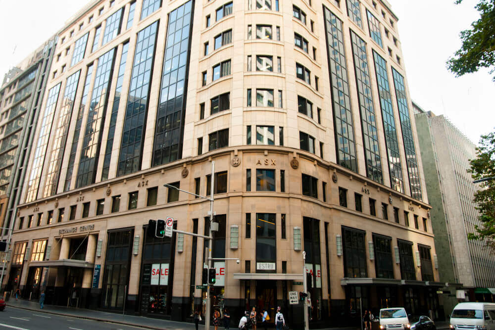 Australia Stocks: Financial headquarters Australian Securities Exchange (ASX) building.