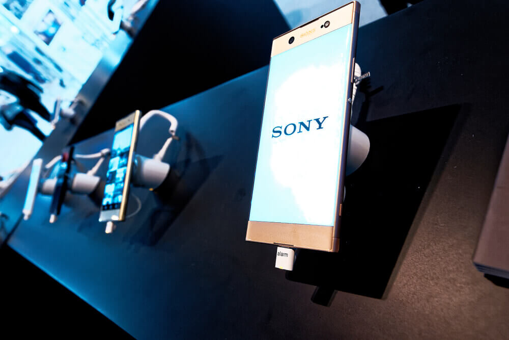 Exhibitor with Sony brand mobiles