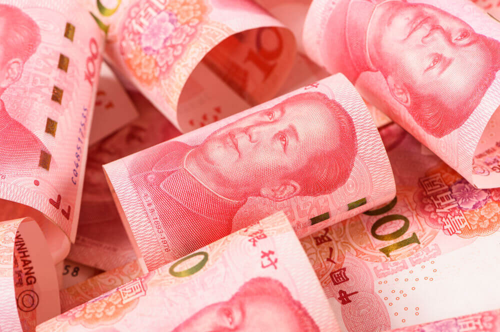 Money rolls — Chinese Renminbi 100 Yuan banknotes.