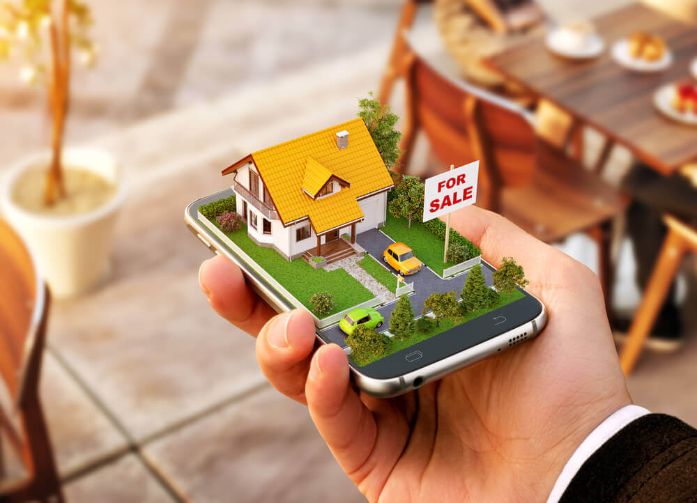 Smartphone application for online searching, buying, selling and booking real estate.
