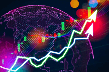 The picture demonstrates the trading graph over an abstract blurred photo and trade monitor of investment futures market – Finance Brokerage