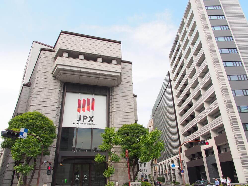 Tokyo Stock Exchange building in Tokyo, Japan.