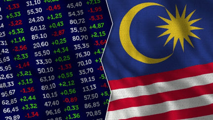 The picture demonstrates the financial market along with the Malaysia flag – Finance Brokerage 