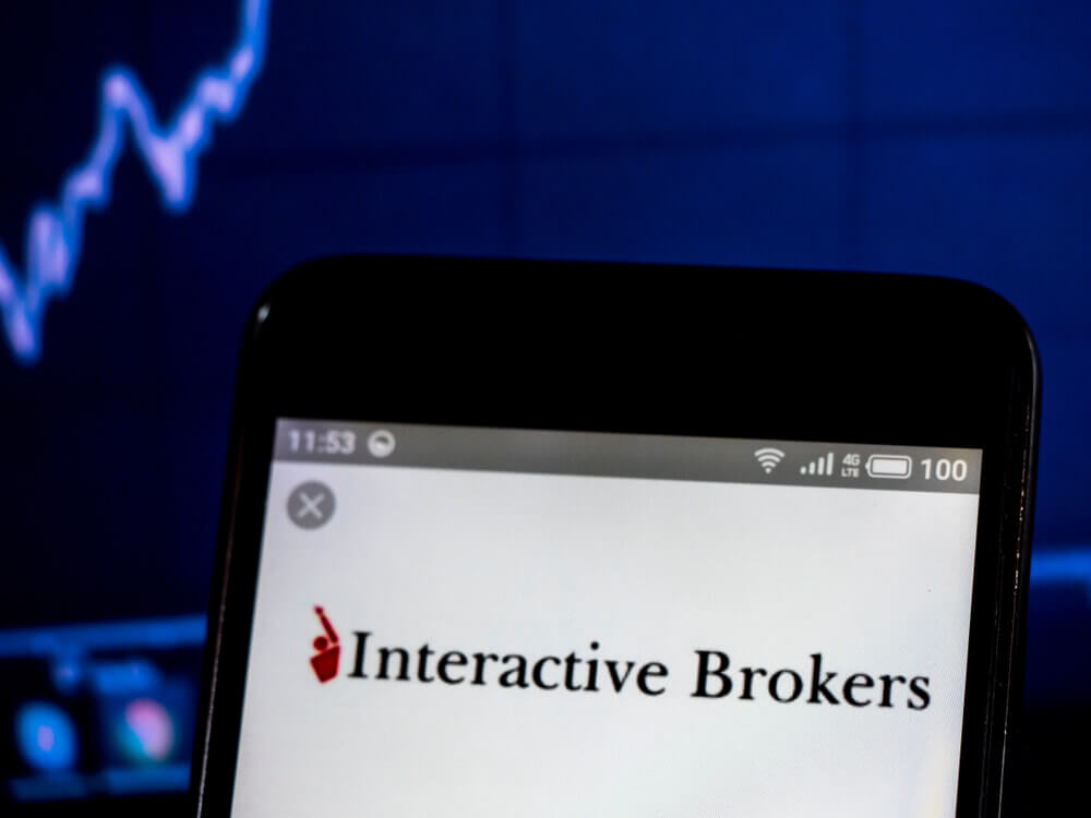 Interactive Brokers LLC logo seen displayed on smart phone.