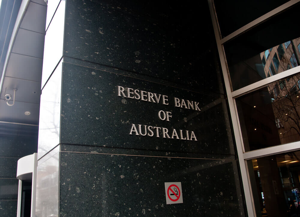 Reserve Bank of Australia name on black granite wall