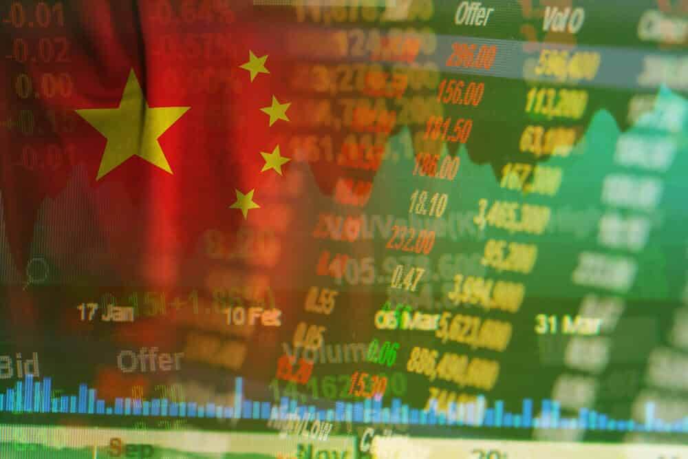 china stock market ticker concept.