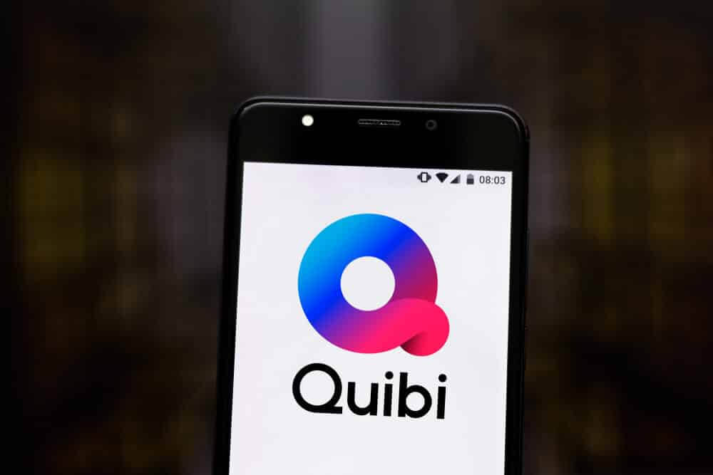 In this photo illustration the Quibi logo is displayed on a smartphone.