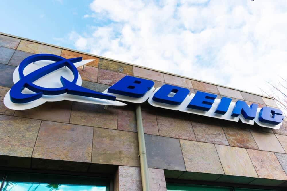 Boeing logo at Boeing HorizonX, Boeing NeXt, Aurora Flight Sciences office building.