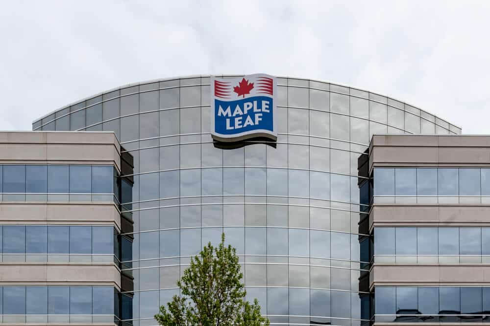 Sign of Maple Leaf on the building.