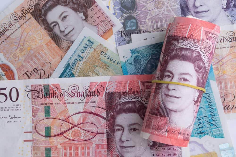 UK pound,money of United kingdom close up.