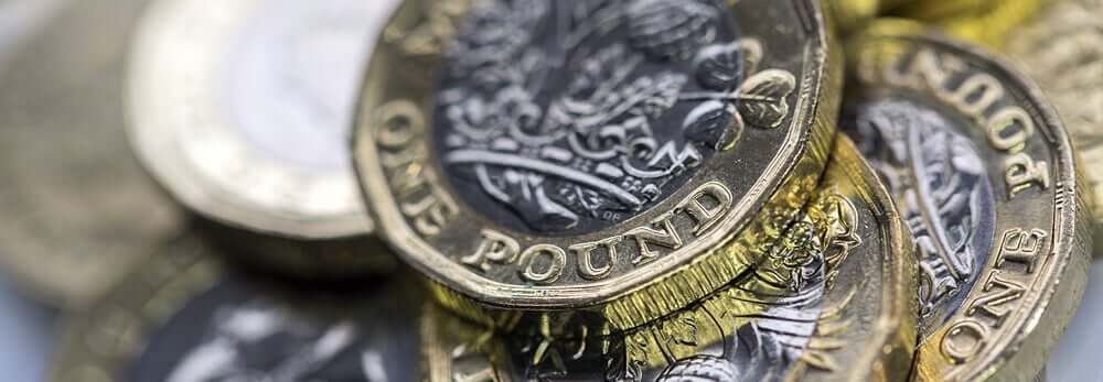 Selective Focus of the New UK One Pound Coin.