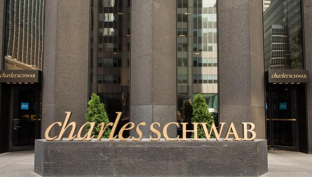 Charles Schwab Office Building Exterior Signs.