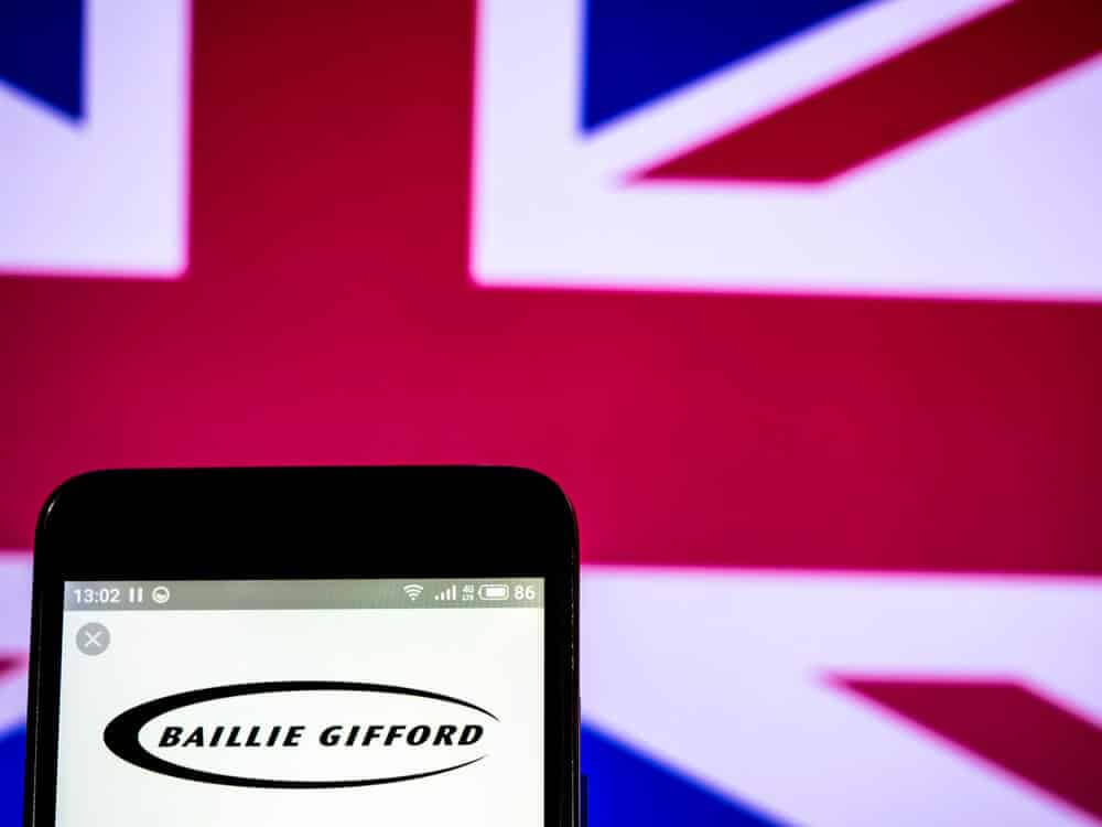 Baillie Gifford & Co. Private Company logo seen displayed on smart phone.