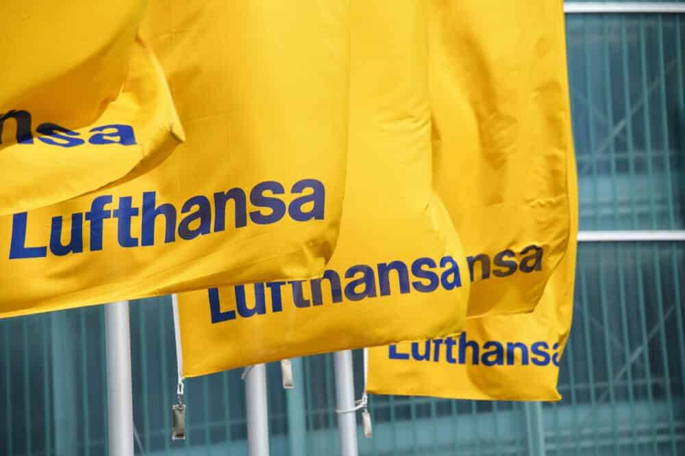 Lufthansa logo display photo.