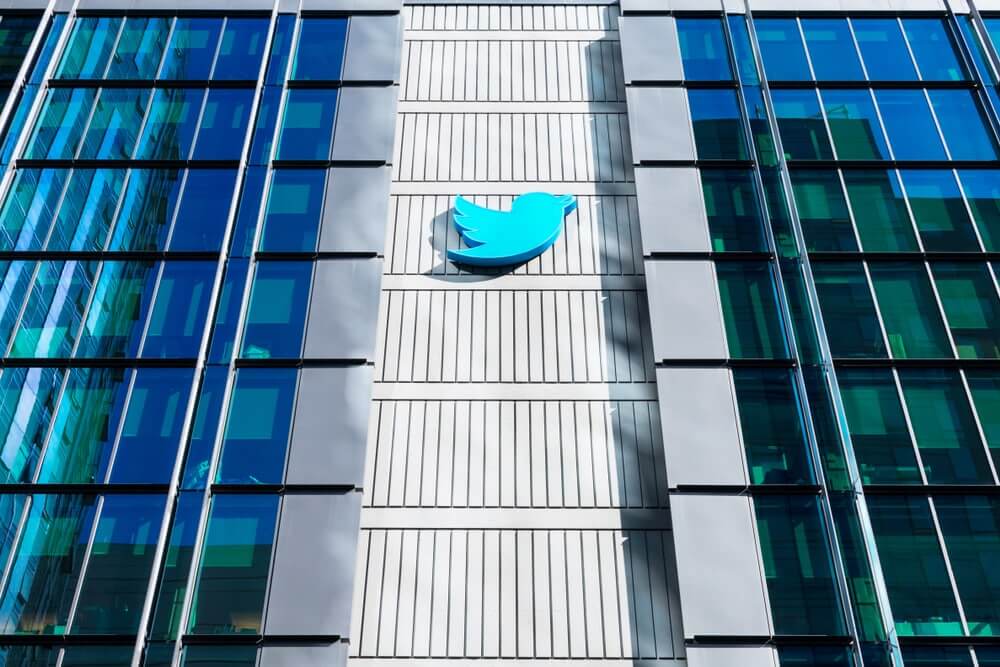 Twitter company with logo.