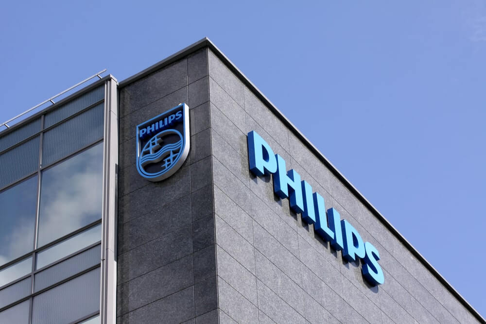 Philips building with logo.