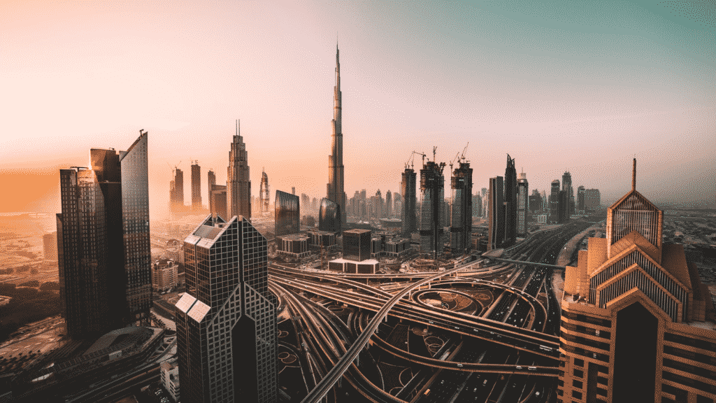 imagem aerea de Dubai
