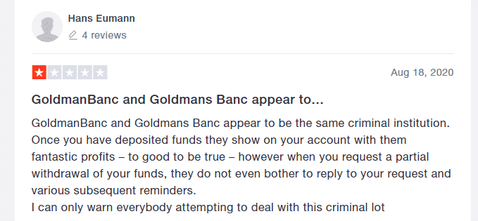 GoldmanBanc Review - Hans Eumann