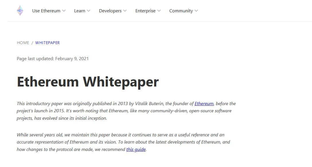 Ethereum Whitepaper