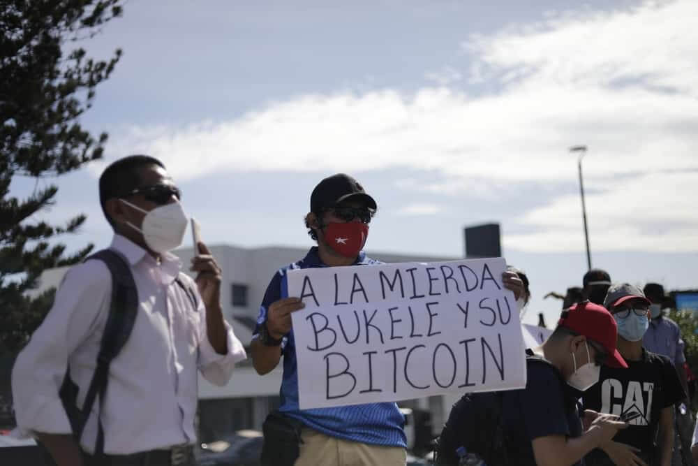 People in El Salvador's Capital Protested Against Bitcoin  