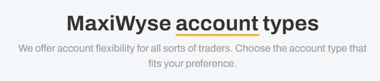 MaxiWyse account types
