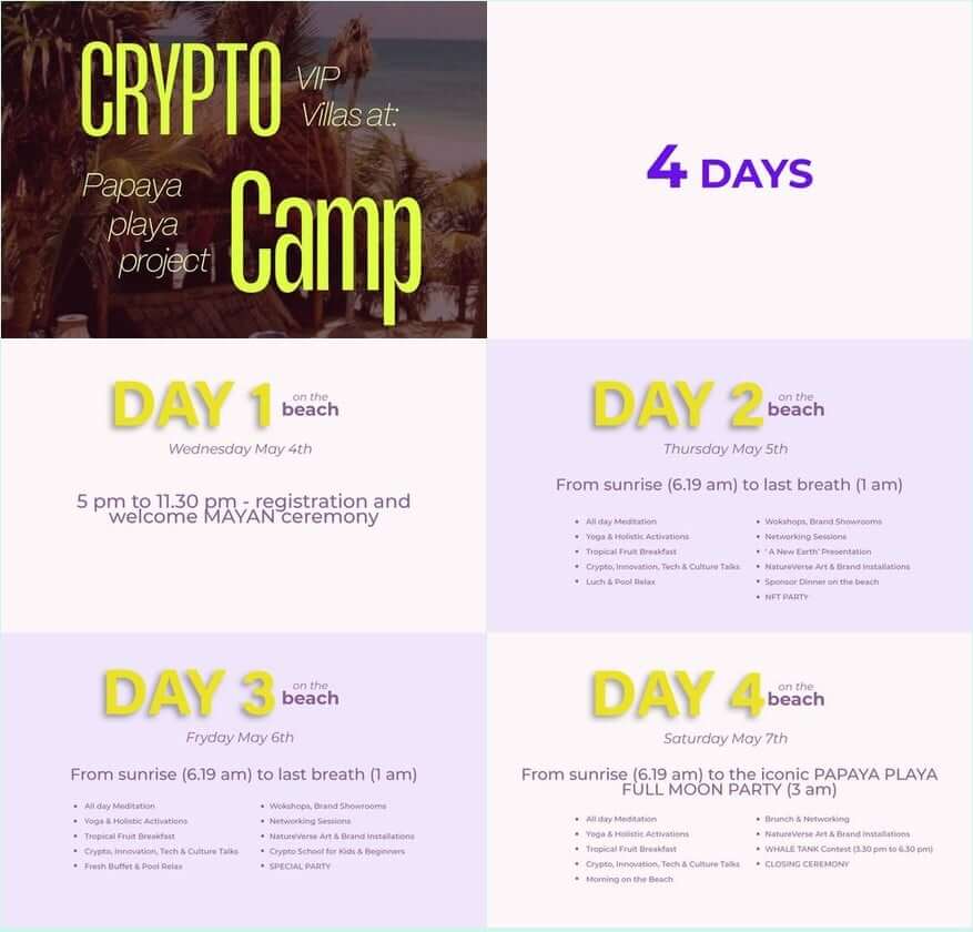 Tulum crypto fest lineup and daily shedule