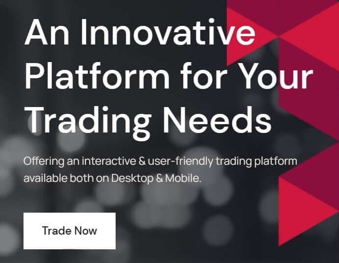 Advertisement for a user-friendly and interactive trading platform, accessible on both desktop and mobile devices, encouraging to trade now.