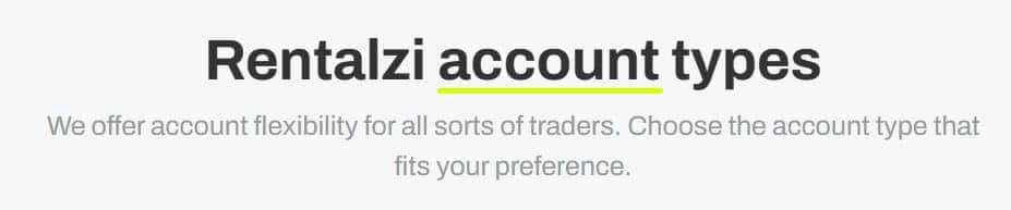 Rentalzi account types