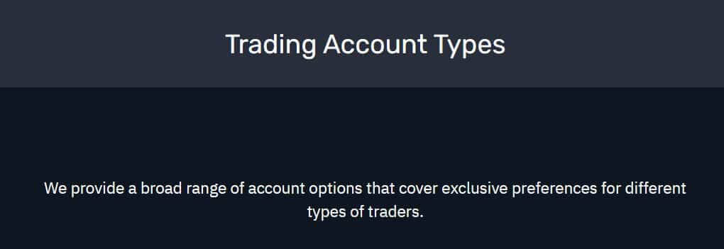 Efixxen.com : Diverses options de compte de trading